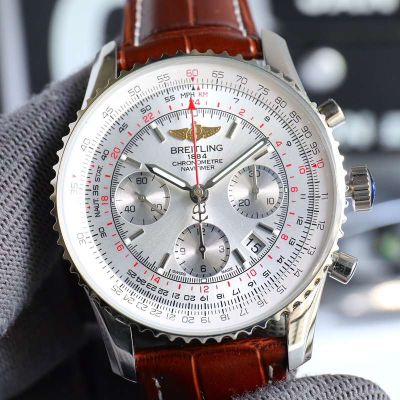 Breitling Navitimer 43MM B01 Movement Red Bracelet Wrist Watch